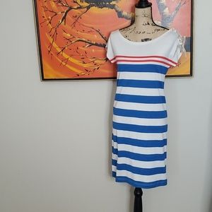 Petit Bateau Striped Cotton Dress Size Small NEW